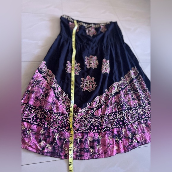 Elegant Black and Pink Embroidered a wikd thyme STRAPLESS dress SIZE 3X black - Picture 5 of 10